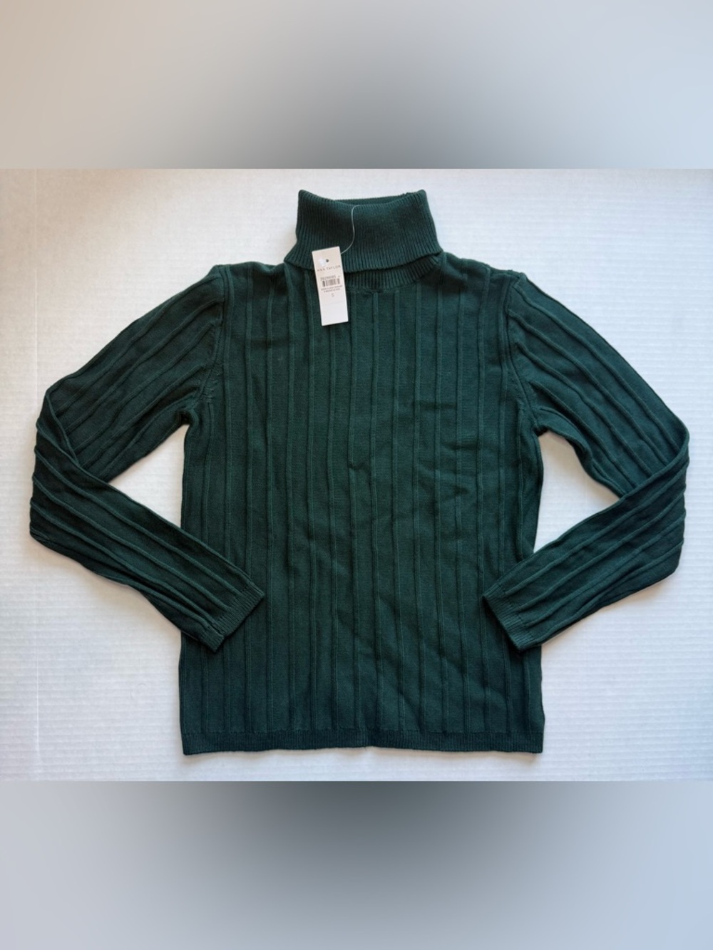 NWT Ann Taylor Ribbed Turtleneck Sweater Pine Grove Green Size S